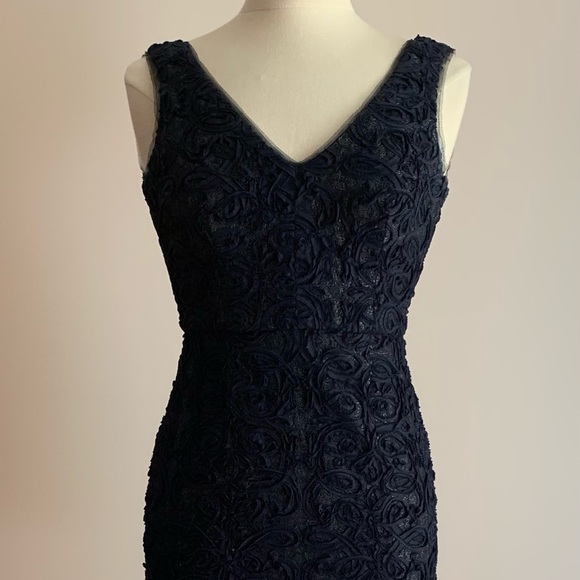 BCBG Marissa Rosette Embellished Sheath Dress - Picture 3 of 8